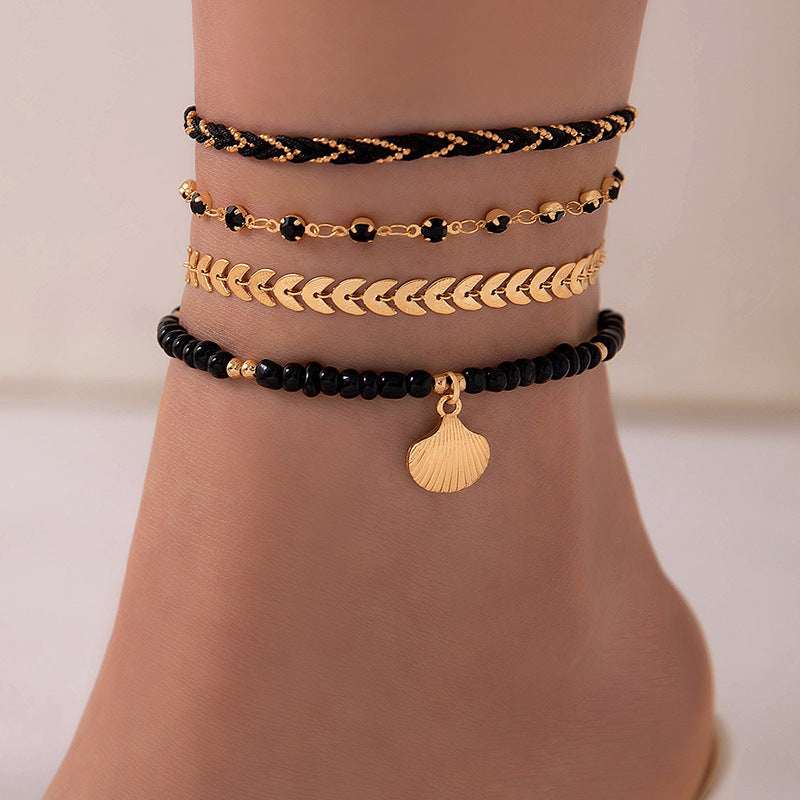 Four Layer Ankle Chain Summer Fashion Jewelry