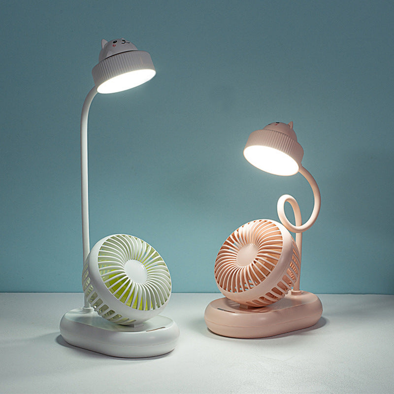 USB Mini Fan Led Table Lamp