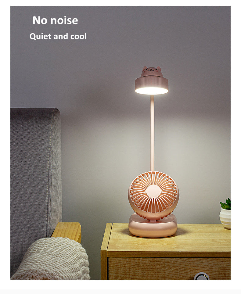 USB Mini Fan Led Table Lamp