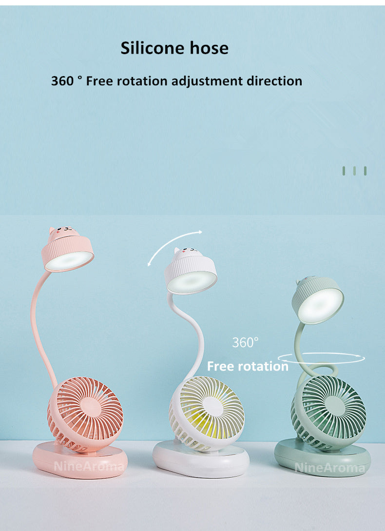 USB Mini Fan Led Table Lamp