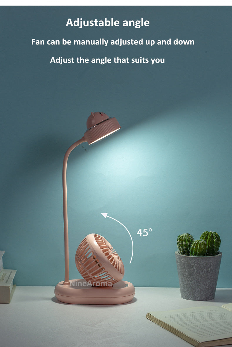 USB Mini Fan Led Table Lamp