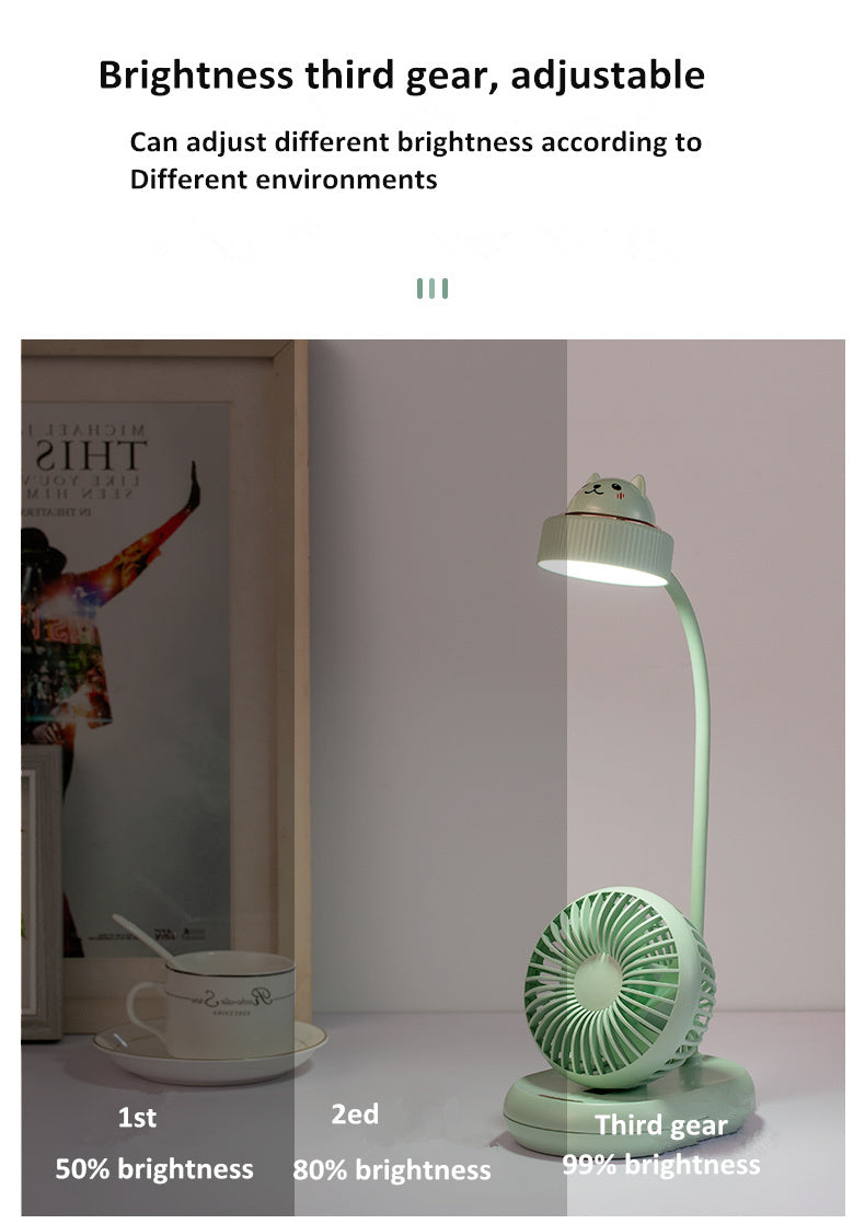 USB Mini Fan Led Table Lamp