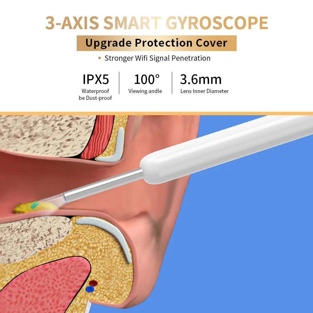 Smart Visual Ear Cleaner with HD Camera & LED Lights | Safe & Precise Ear Wax Removal