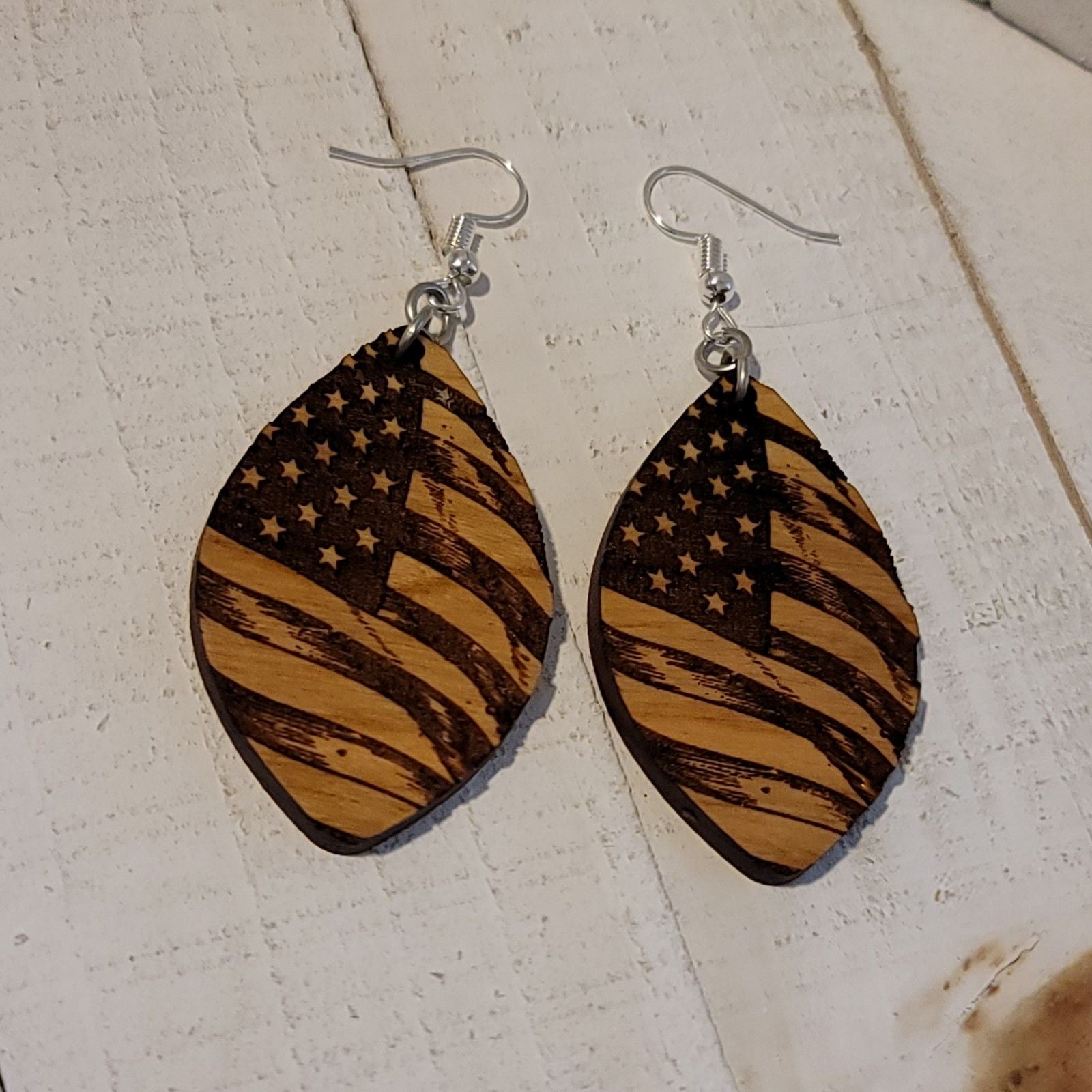 American Flag Dangle Earrings