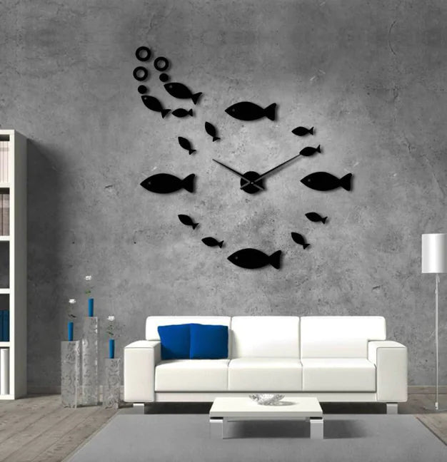 Fish Wall Clock, Frameless Design