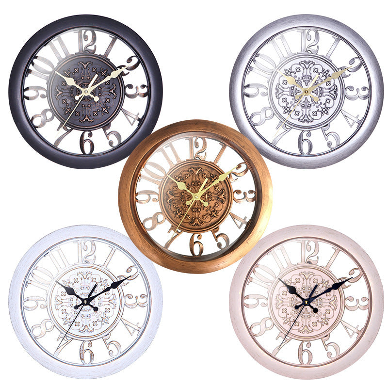 Home Round Clock 11 Inch Living Room Clock Creative Wall Clock Quartz Clock