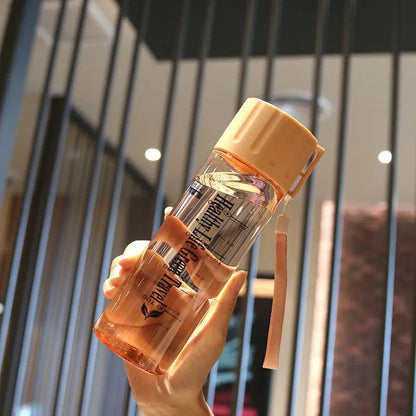 Portable Frosted Plastic Water Bottle with Strap (500ml)