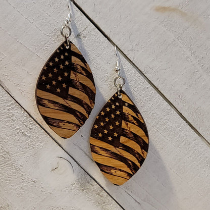 American Flag Dangle Earrings 