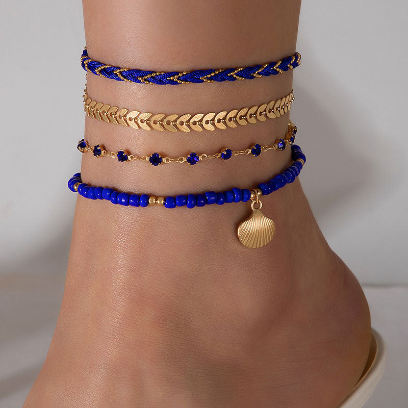 Four Layer Ankle Chain Summer Fashion Jewelry