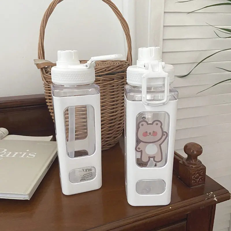 Outdoor Plastic Water Bottle with Straw, 800/1000ML