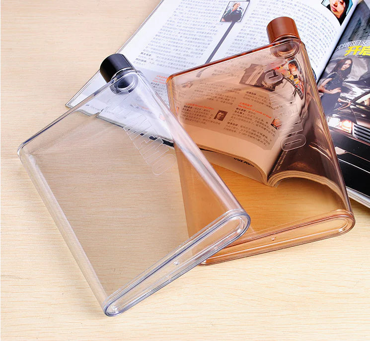 A5 Flat Plastic Water Bottle and Creative Cup