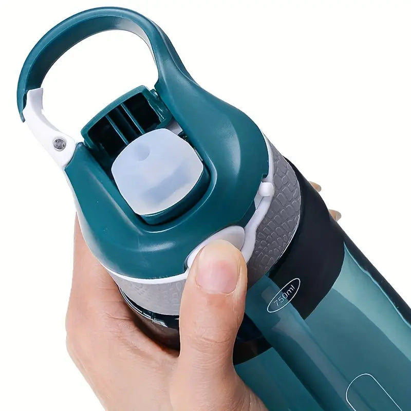 Portable Plastic Water Bottle with Straw for Students