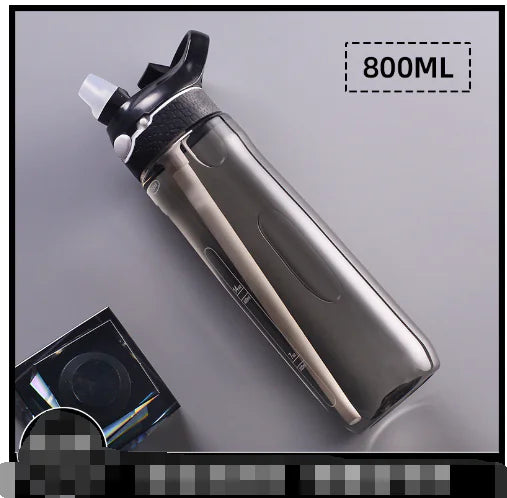 Portable Plastic Water Bottle with Straw for Students