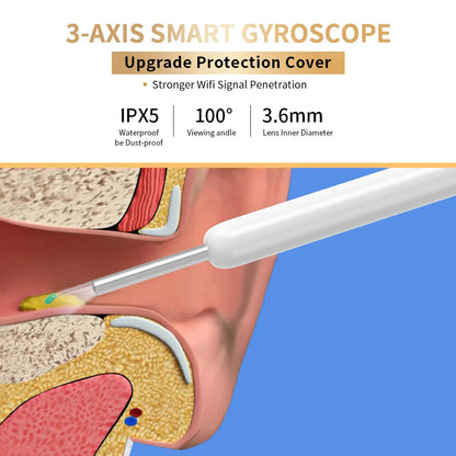 Smart Visual Ear Cleaner with HD Camera &amp; LED Lights | Safe &amp; Precise Ear Wax Removal