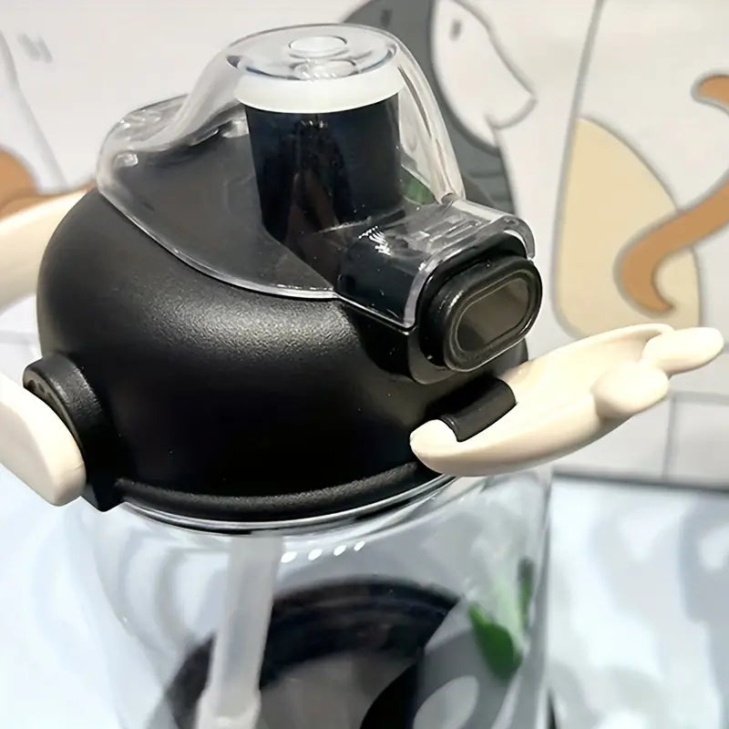 Portable Plastic Water Bottle with Straw