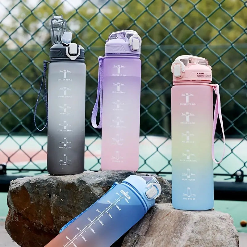 Motivational 1L Heavy Duty Plastic Water Bottle