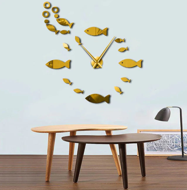 Fish Wall Clock, Frameless Design