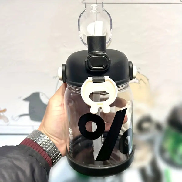 Portable Plastic Water Bottle with Straw