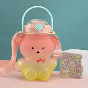 1L Plastic Water Bottle with Straw and Strap (1pc)