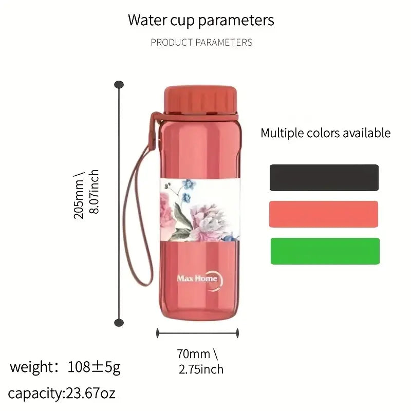 23.67oz Portable Plastic Water Bottle with Filter