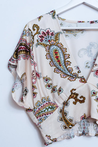 Crop Top With Paisley Print