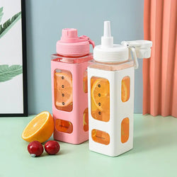 Outdoor Plastic Water Bottle with Straw, 800/1000ML