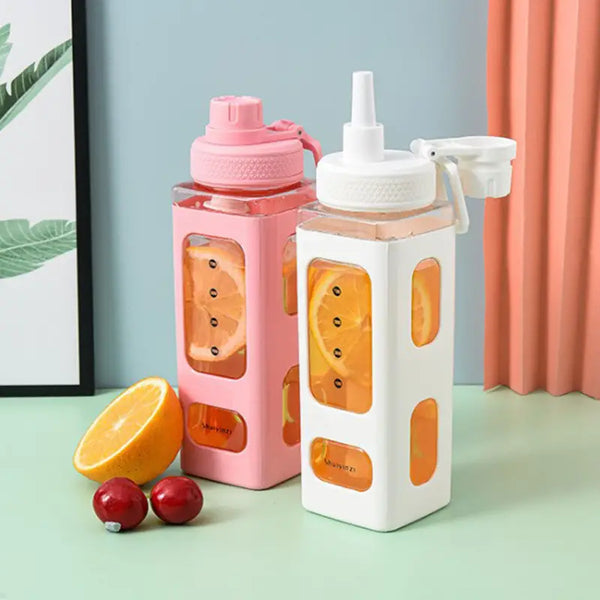 Outdoor Plastic Water Bottle with Straw, 800/1000ML