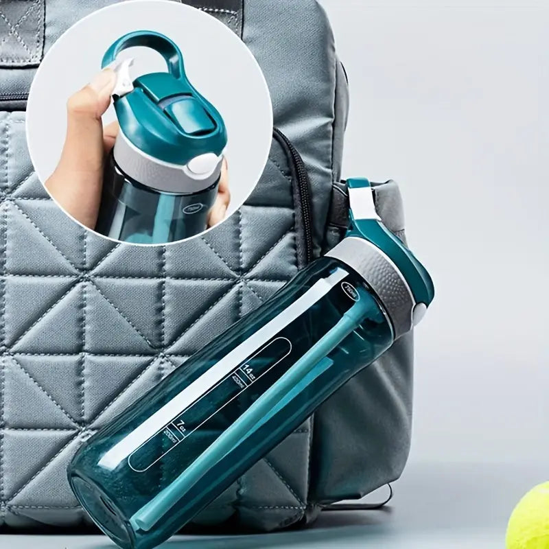 Portable Plastic Water Bottle with Straw for Students