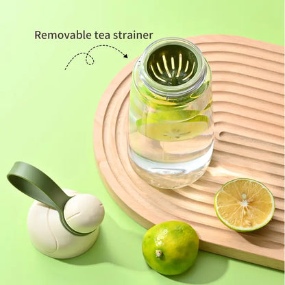 Plastic Water Bottle with Tea Strainer