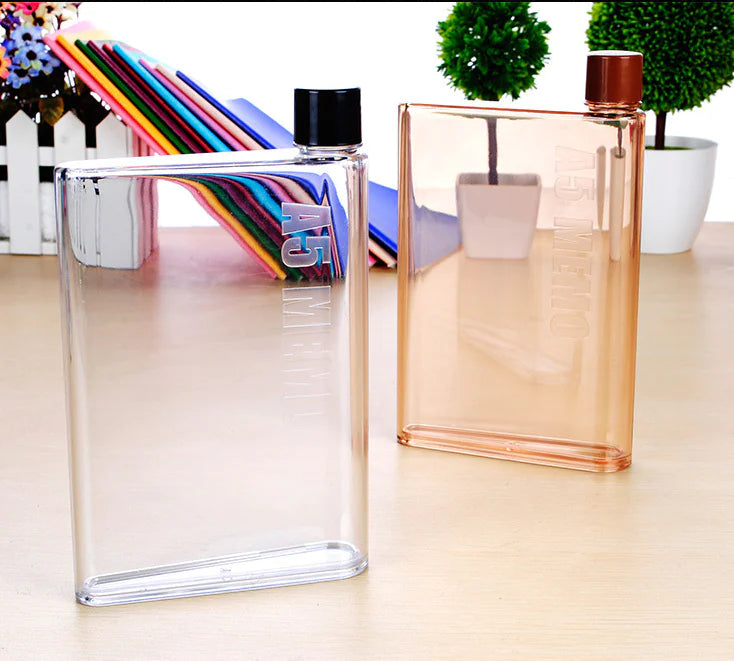 A5 Flat Plastic Water Bottle and Creative Cup