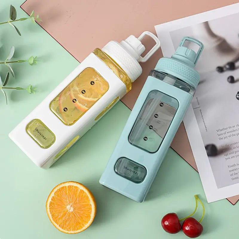 Outdoor Plastic Water Bottle with Straw, 800/1000ML