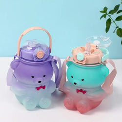 1L Plastic Water Bottle with Straw and Strap (1pc)