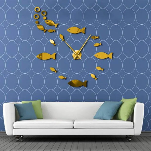 Fish Wall Clock, Frameless Design