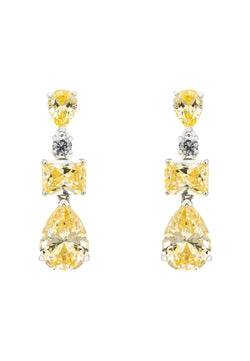 Valentina Drop Earrings Silver Yellow Topaz