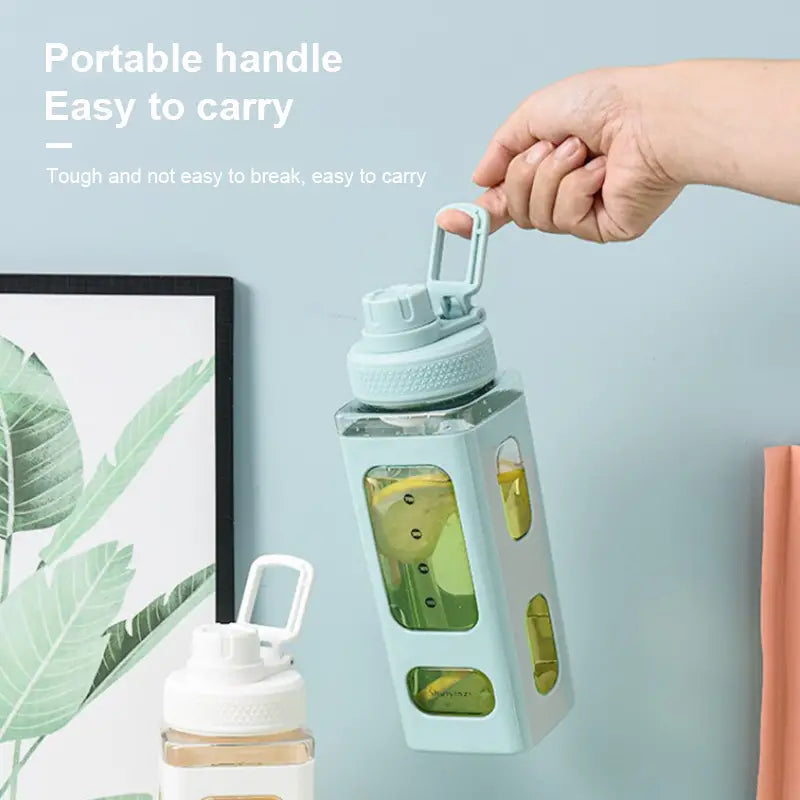 Outdoor Plastic Water Bottle with Straw, 800/1000ML