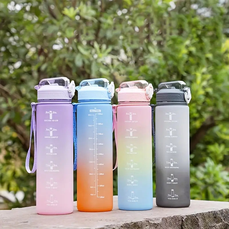 Motivational 1L Heavy Duty Plastic Water Bottle